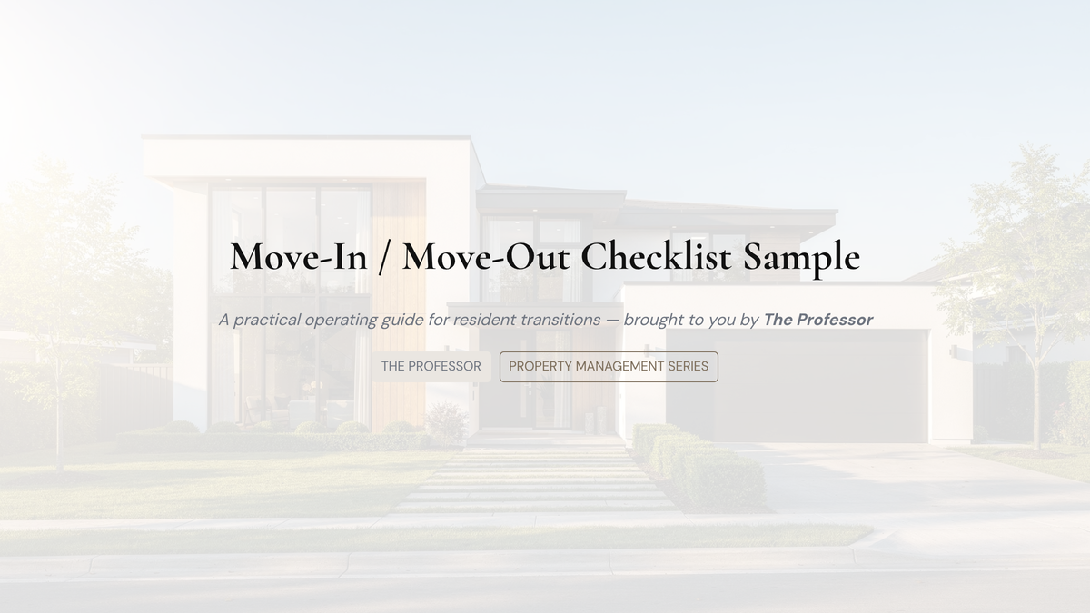Move-in / Move-Out Checklist Sample